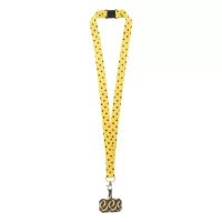 lanyard RPET s držákem na mobilní telefon bílá s potiskem loga