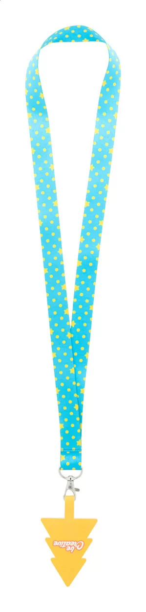 lanyard s držákem mobilního telefonu RPET na zakázku bílá s potiskem loga