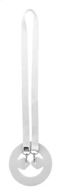 lanyard s držákem nápojů na zakázku bílá s potiskem loga - foto 3