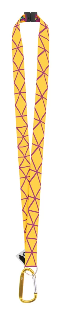 lanyard se sublimací na zakázku žlutá s potiskem loga