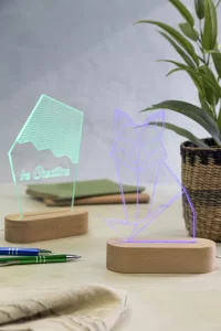 LED světelná trofej průhledná s potiskem loga - foto 5