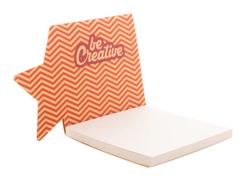 lepicí poznámkový blok na zakázku, hvězda přírodní s potiskem loga