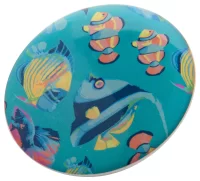 magnetický odznak bílá s potiskem loga - foto 3