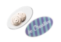 magnetický odznak bílá s potiskem loga - foto 10