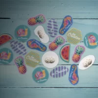 magnetický odznak bílá s potiskem loga - foto 22