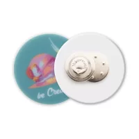 magnetický odznak bílá s potiskem loga