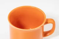 matný vintage hrnek oranžová s potiskem loga - foto 4