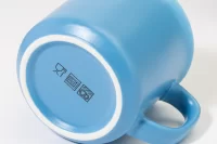 matný vintage hrnek světle modrá s potiskem loga - foto 5