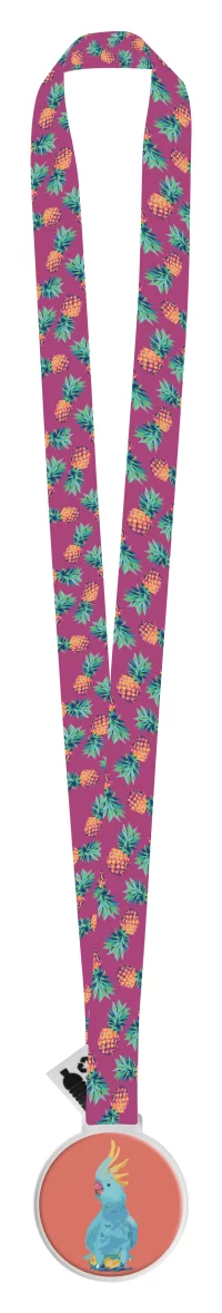 medaile bílá s potiskem loga