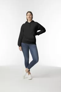 mikina s kapucí černá s potiskem loga - foto 2