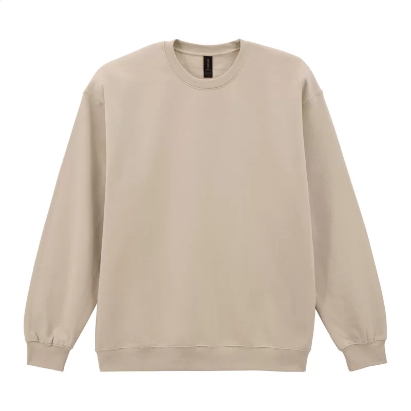 mikina s kulatým výstřihem přírodní s potiskem loga