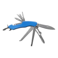 mini multifunkční nůž, 8 funkcí modrá s potiskem loga - foto 3