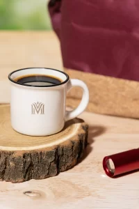 mini vintage hrnek bílá s potiskem loga - foto 5