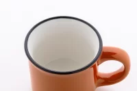 mini vintage hrnek oranžová s potiskem loga - foto 4