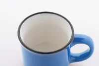 mini vintage hrnek světle modrá s potiskem loga - foto 2