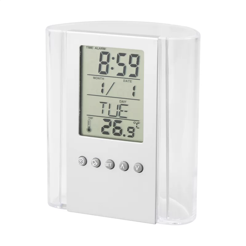 multifunkční stojan na psací potřeby průhledná s potiskem loga