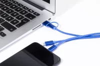 nabíjecí kabel s přívěškem na klíče modrá s potiskem loga - foto 2