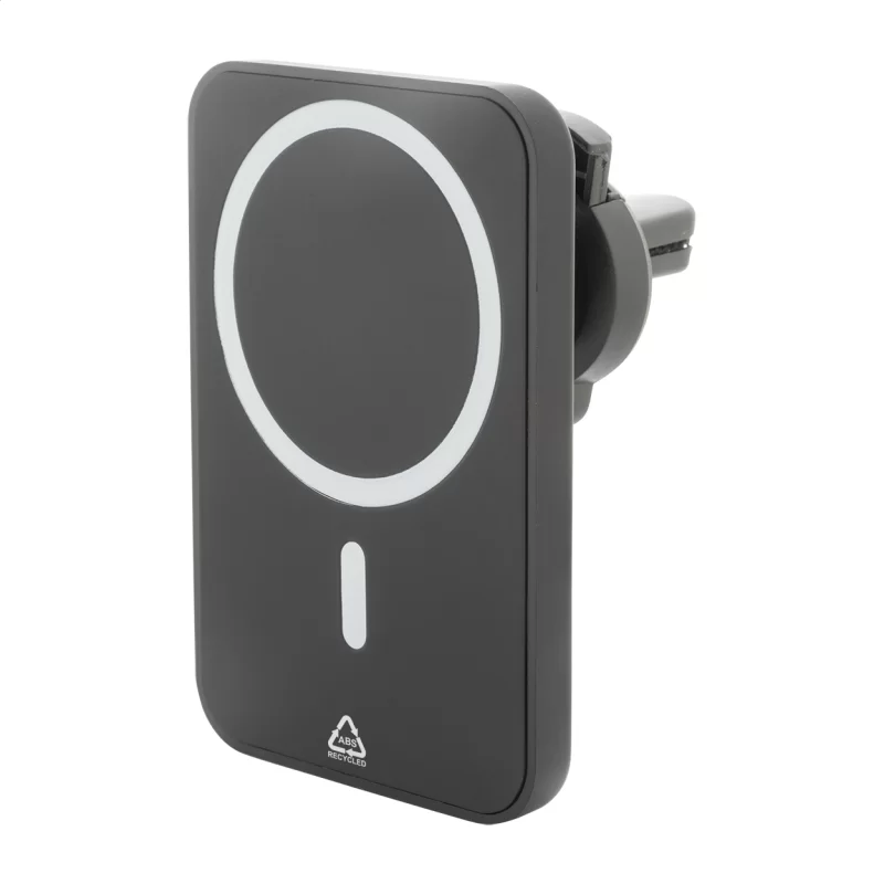 nabíječka s držákem na mobil do auta černá s potiskem loga