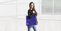 nákupní taška z recyklovaného materiálu modrá s potiskem loga - foto 2