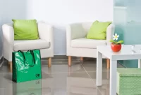 nákupní taška z recyklovaného materiálu zelená s potiskem loga - foto 2