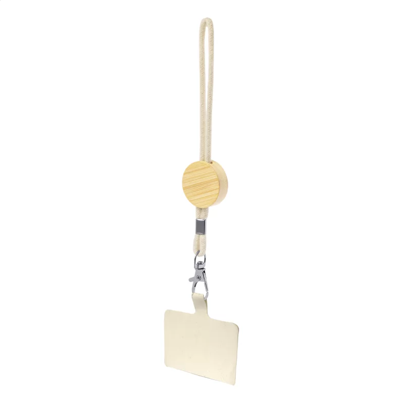 náramek s držákem na mobil přírodní s potiskem loga