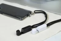 náramek z RPET s držákem na mobil bílá s potiskem loga - foto 5