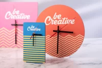 nástěnné hodiny na zakázku přírodní s potiskem loga - foto 7