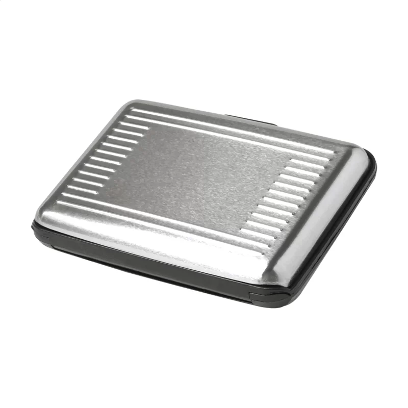 obal na kreditní karty stříbrná s potiskem loga