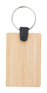 obdélníkový přívěšek na klíče z bambusu přírodní s potiskem loga - foto 2