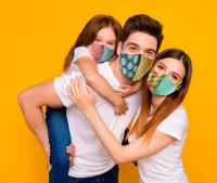 obličejová maska na zakázku modrá s potiskem loga - foto 6