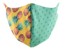 obličejová maska na zakázku žlutá s potiskem loga - foto 3