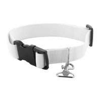 obojek pro psa na zakázku bílá s potiskem loga - foto 4