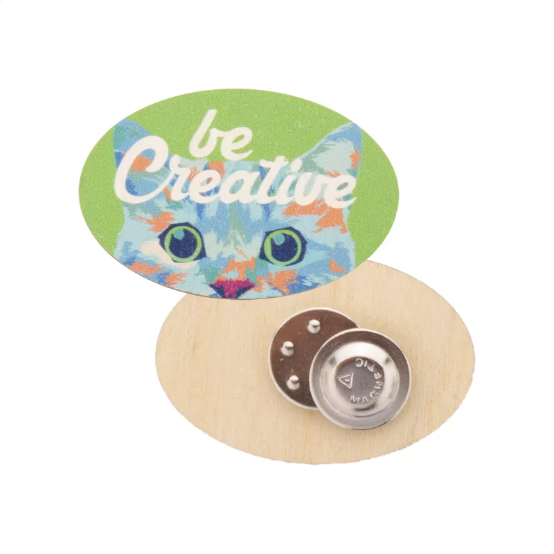 odznak s magnetem na zakázku přírodní s potiskem loga