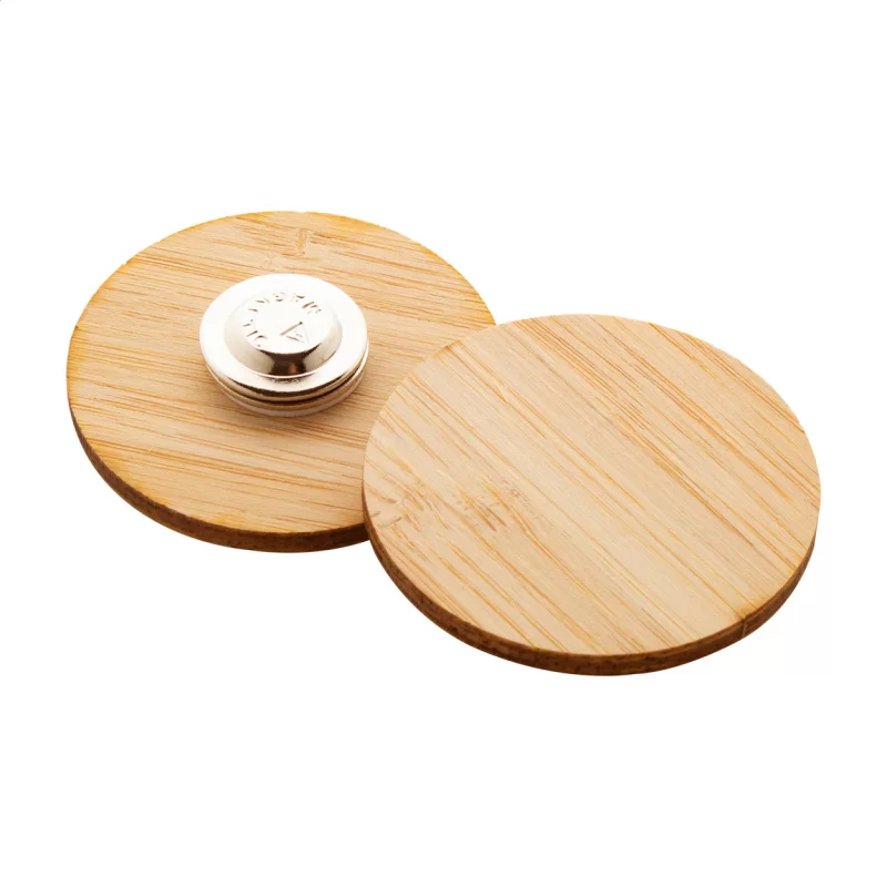 odznak z bambusu přírodní — reklamní předmět s vlastním potiskem odznak z bambusu přírodní s potiskem loga