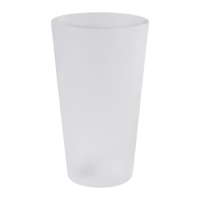 opakovaně použitelný kelímek ledově bílá s potiskem loga