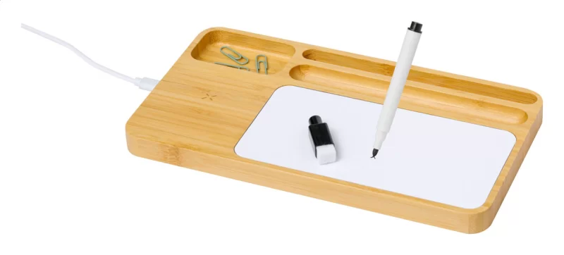 organizér s bezdrátovou nabíječkou přírodní s potiskem loga