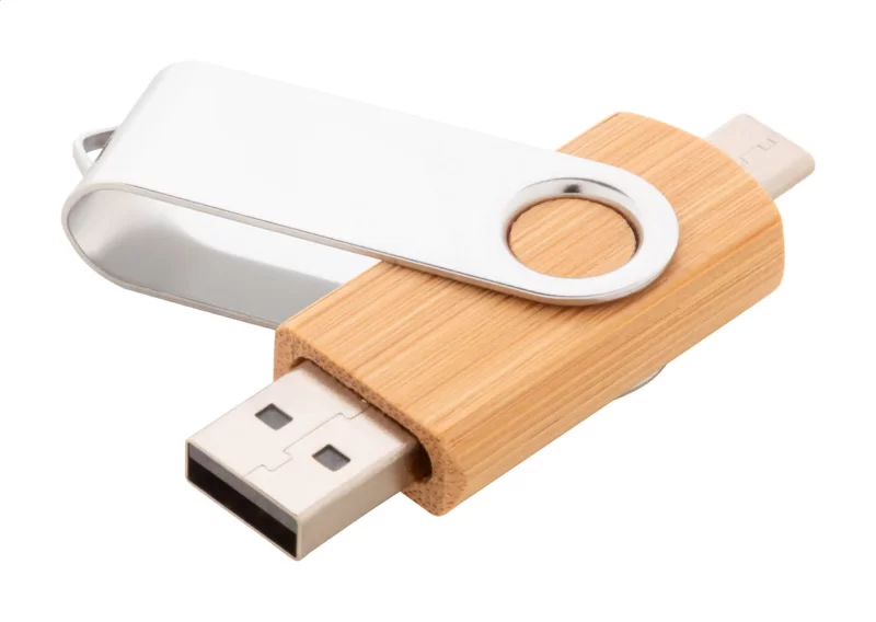 OTG USB flash disk přírodní — reklamní předmět s vlastním potiskem OTG USB flash disk přírodní s potiskem loga