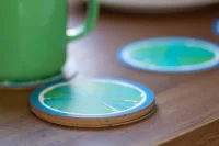 papírový podtácek, kolo bílá s potiskem loga - foto 6