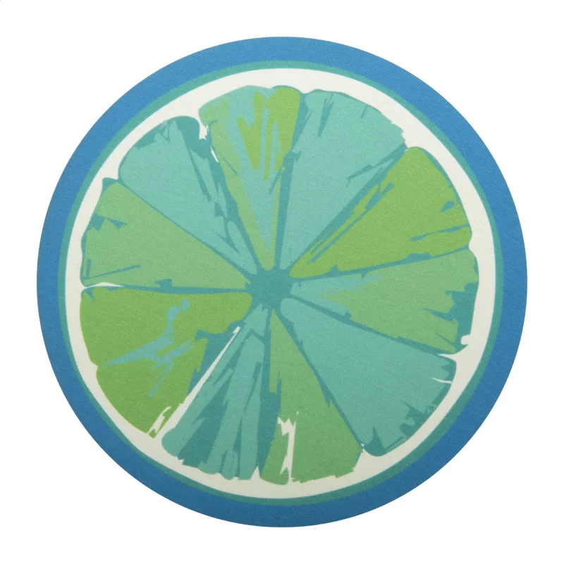 papírový podtácek, kolo bílá s potiskem loga