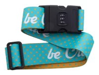 pásek na zakázku na zavazadla bílá s potiskem loga - foto 2