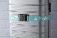 pásek na zakázku na zavazadla bílá s potiskem loga - foto 3