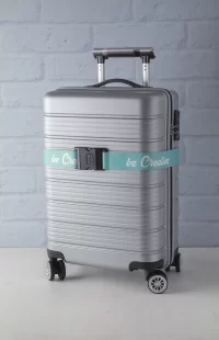 pásek na zakázku na zavazadla bílá s potiskem loga - foto 4