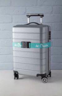 pásek na zakázku na zavazadla bílá s potiskem loga - foto 6