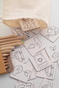 pexeso na vybarvení, ochrana životního prostředí přírodní s potiskem loga - foto 5