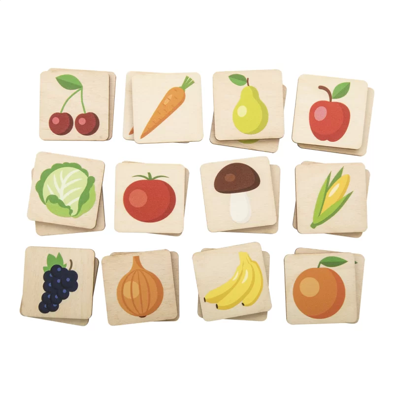 pexeso, ovoce a zelenina přírodní s potiskem loga