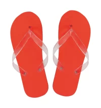 plážové pantofle červená s potiskem loga