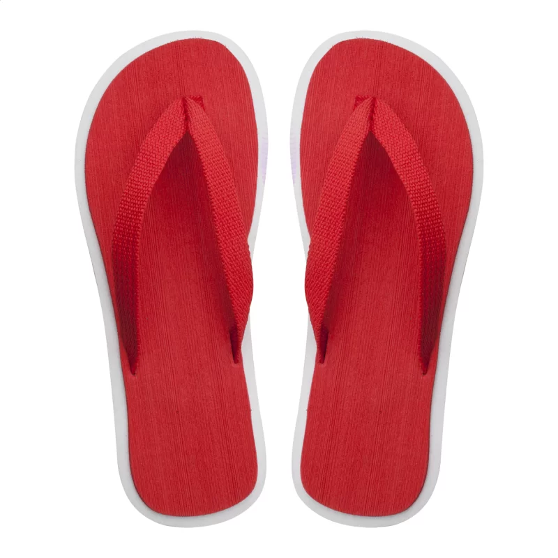 plážové žabky červená s potiskem loga