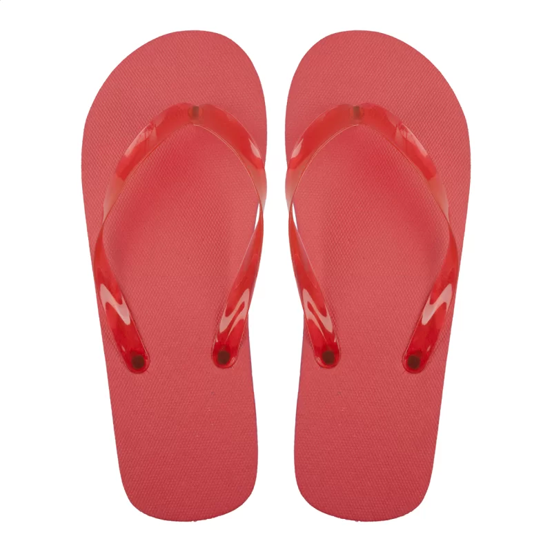 plážové žabky červená s potiskem loga