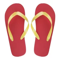 plážové žabky na zakázku - pásek žlutá s potiskem loga - foto 2