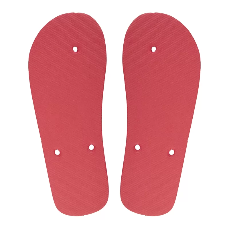 plážové žabky na zakázku - podrážka červená s potiskem loga